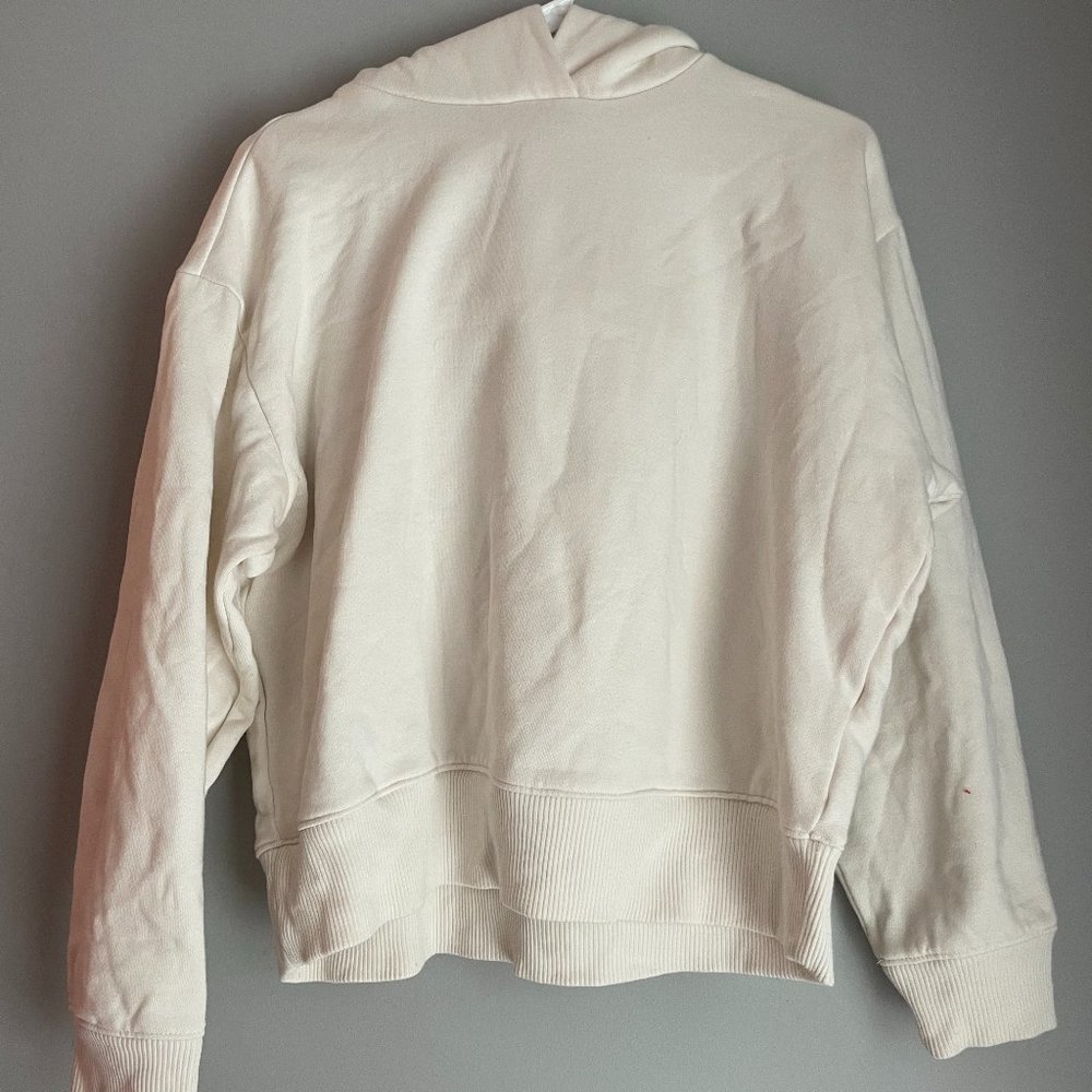 cream cropped hoodie